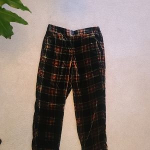 JCrew Velvet Plaid Pants